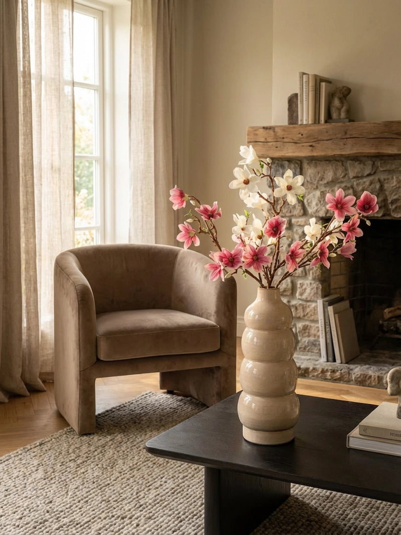 Kunstboeket Combi Magnolia's + Vaas Fjord