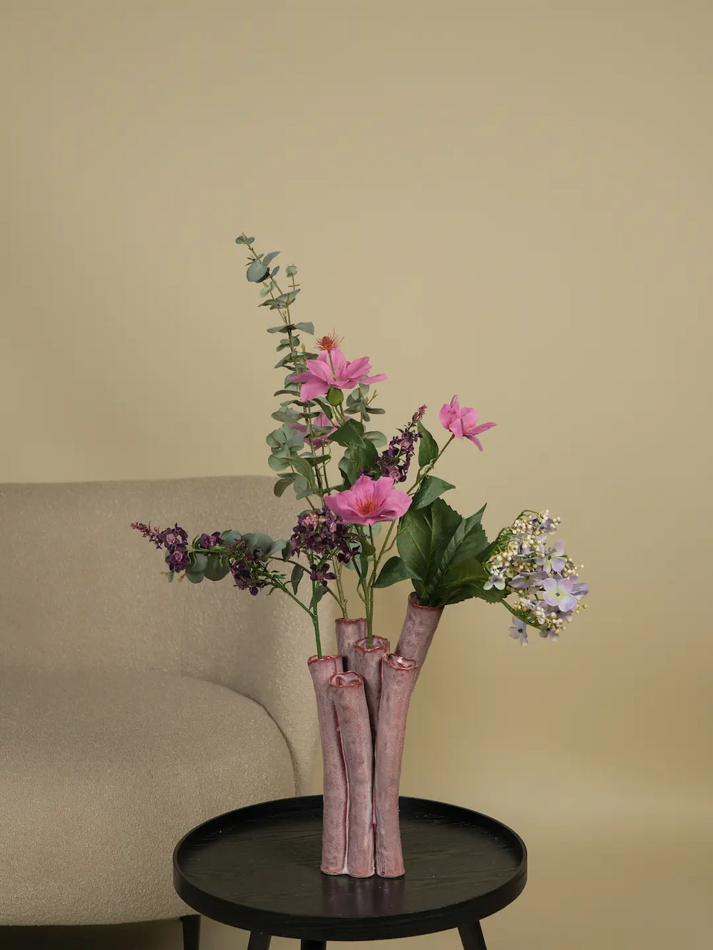 Kunstboeket Pip + Vaas Coral Pink