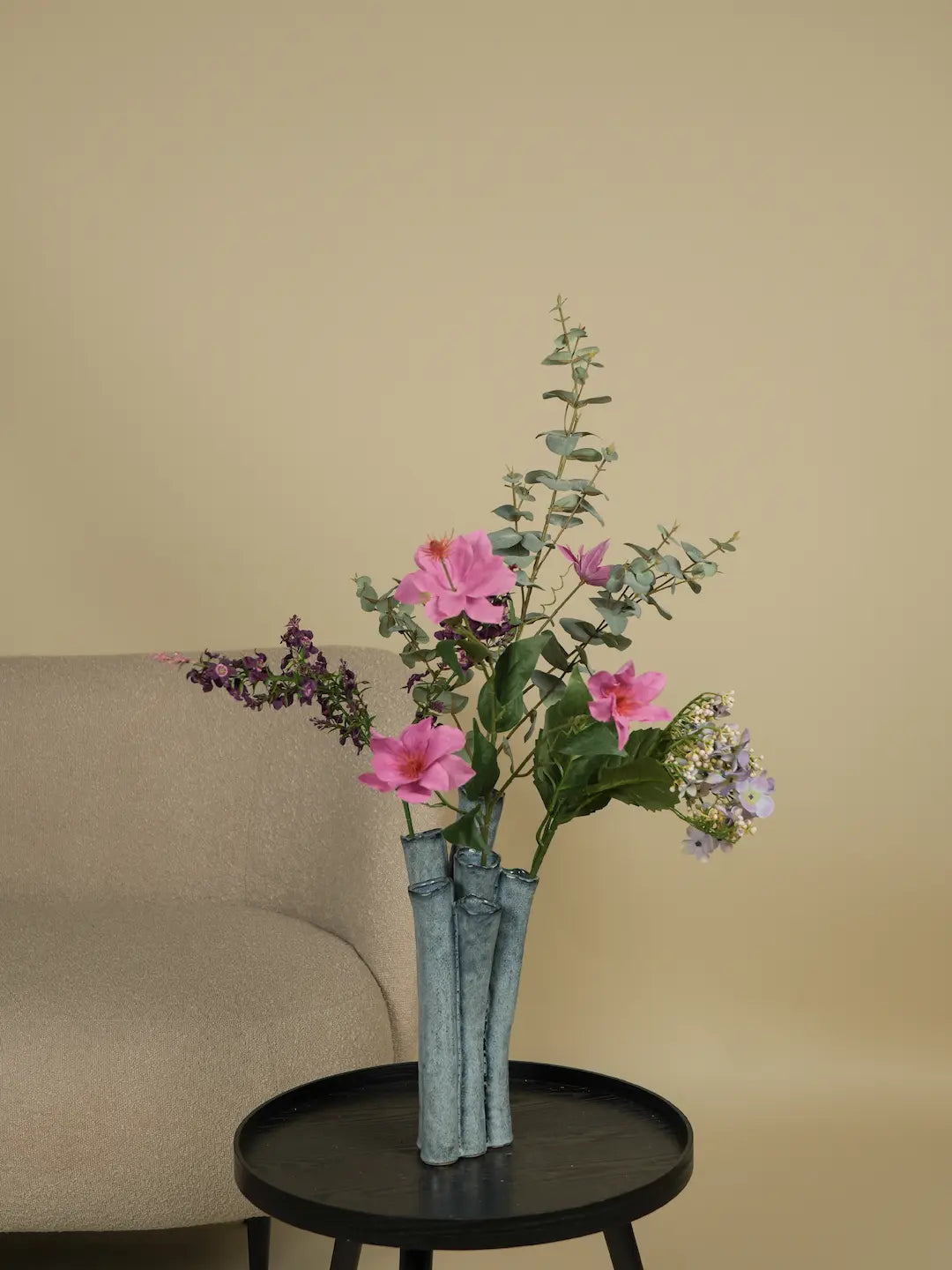 Kunstboeket Pip + Vaas Coral Blue