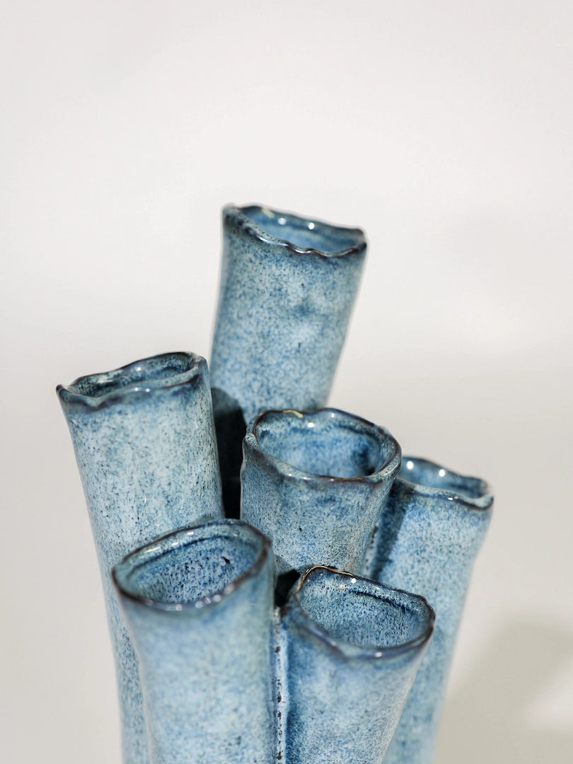 Vaas Coral blauw Kunstbloemen Discounter